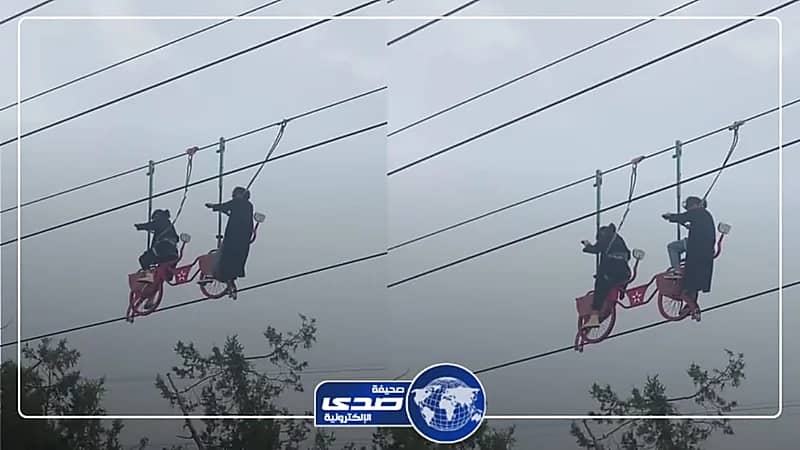 تعطل مخيف في الهواء لـ تلفريك يحمل فتاتين بالباحة.. فيديو