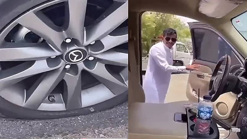 مواطن يعطي سيارته لأسرة لا يعرفها بعدما تعطلت سيارتهم وسط الطريق..فيديو