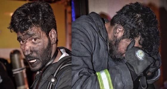 صور تخرس الألسنة.. رجال الدفاع المدني يحترقون حفاظا على أرواح الآخرين