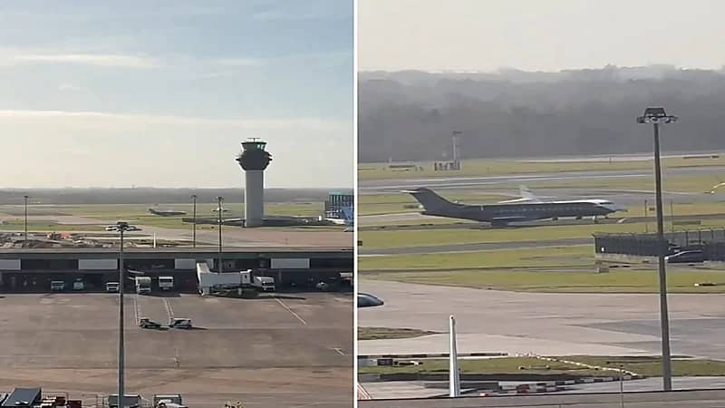 أحدث ظهور لطائرة رونالدو العالقة في مطار مانشستر .. فيديو