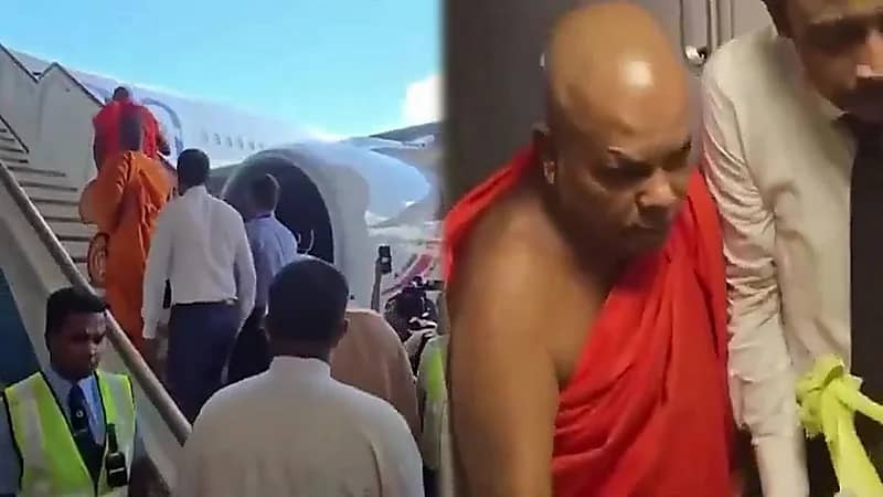 سريلانكا تدشن أضخم طائراتها بمراسم دينية لحلول البركة!..فيديو