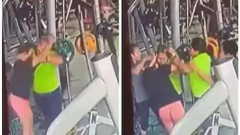 بالفيديو.. شجار عنيف بين النساء داخل جيم على آلة وزن
