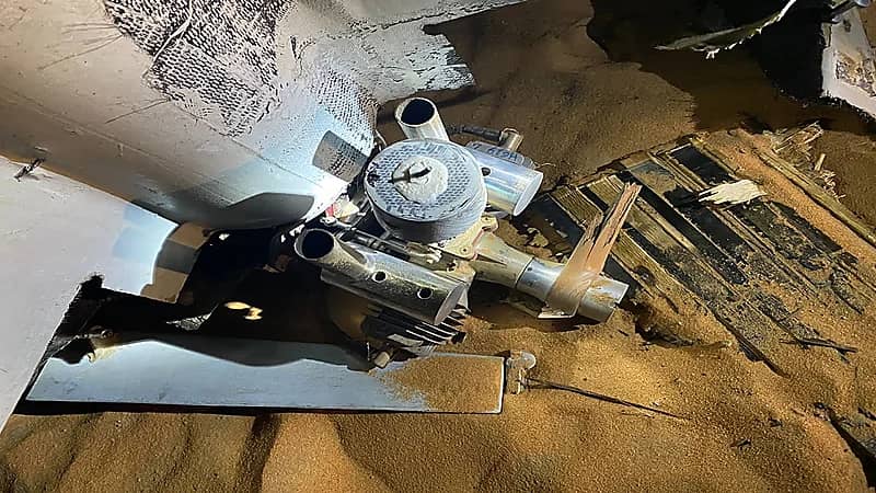 التحالف يعرض صورًا لإحدى المسيرات التي تم تدميرها