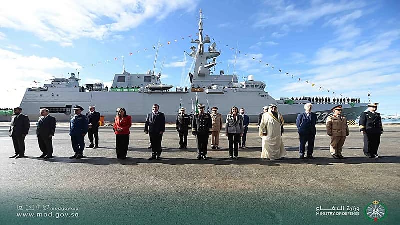 القوات البحرية الملكية السعودية تدشّن سفينة جلالة الملك حائل في إسبانيا