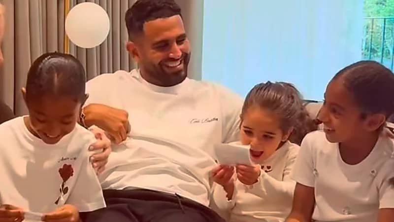 رياض محرز يعيش لحظات عائلية مميزة مع اقتراب قدوم مولوده الرابع