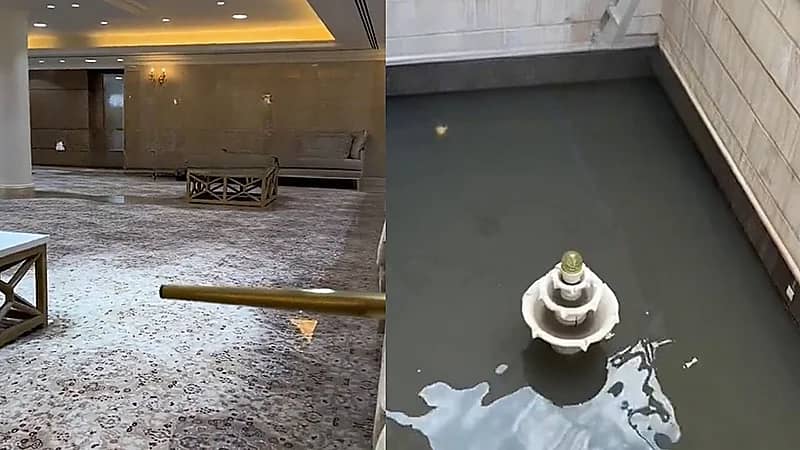 غرق أحد المنازل وامتلائها بمياه الأمطار بعد سيول الدمام أمس .. فيديو