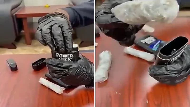 بالفيديو ..  لحظة كشف "ماريجوانا" في أمتعة أمريكي بمطار الكويت