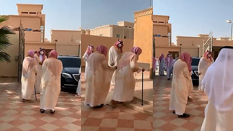 بالفيديو.. ولي العهد يزور الشيخ صالح الفوزان