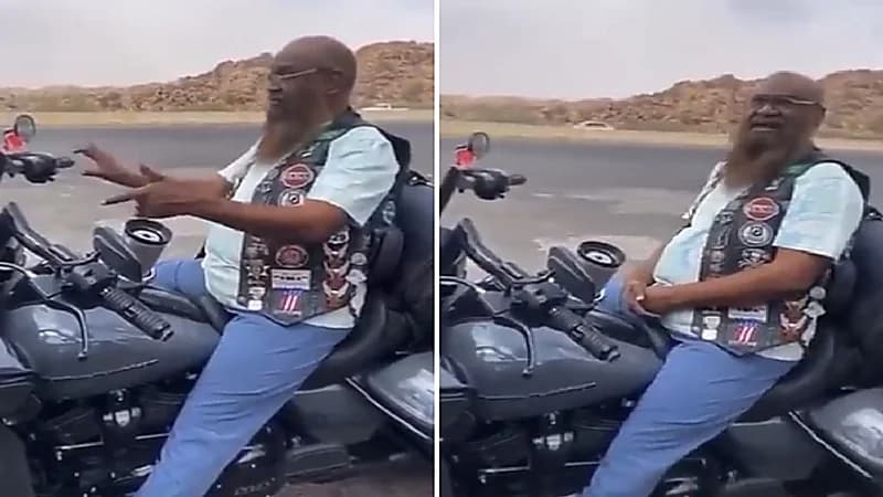 "الكلباني" يرد على مغرد انتقد ملابسه خلال تجربة قيادة الهارلي