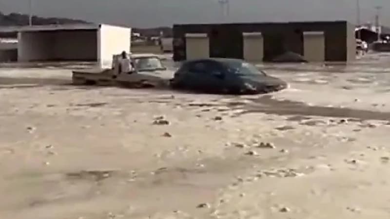 بالفيديو.. قائد سيارة "شاص" ينقذ عائلة من السيول في بيشة
