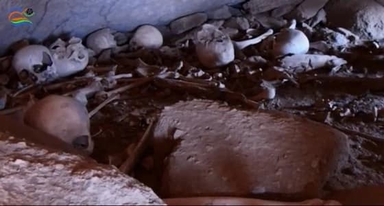 بالفيديو..  هياكل عظمية وجماجم بـ " مقبرة جماعية " في جازان