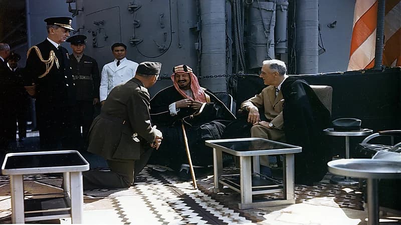 بالفيديو.. اللقاء التاريخي بين الملك عبدالعزيز وروزفلت