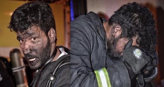 صور تخرس الألسنة.. رجال الدفاع المدني يحترقون حفاظا على أرواح الآخرين